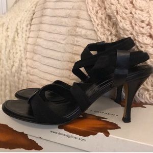 Donald J Pliner Strappy and stretchy black heels